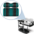 Max5+ Rear Seat Kit with Extreme Black-Teal Cushions for EZGO TXT by DoubleTake